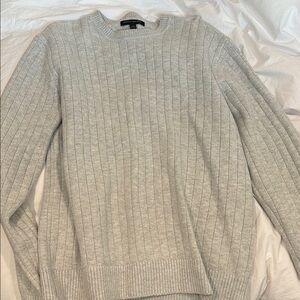 Banana Republic Gray Crewneck Sweater Ribbed Knit